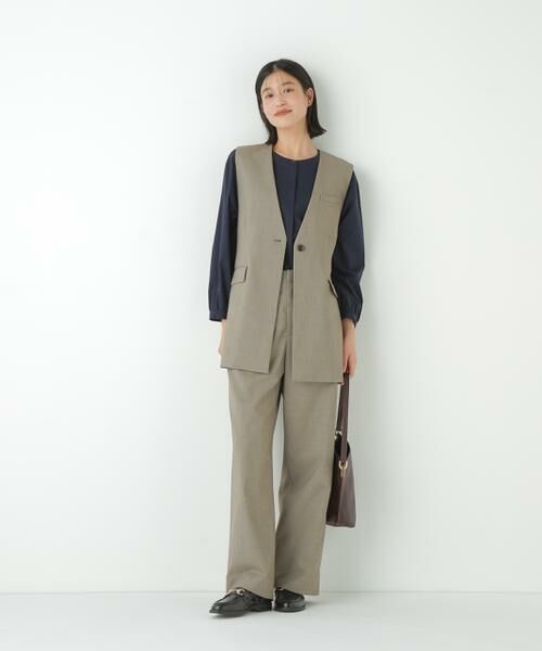 human woman / ヒューマンウーマン パンツ | ◆強撚シャークスキンセミワイドパンツ | 詳細25