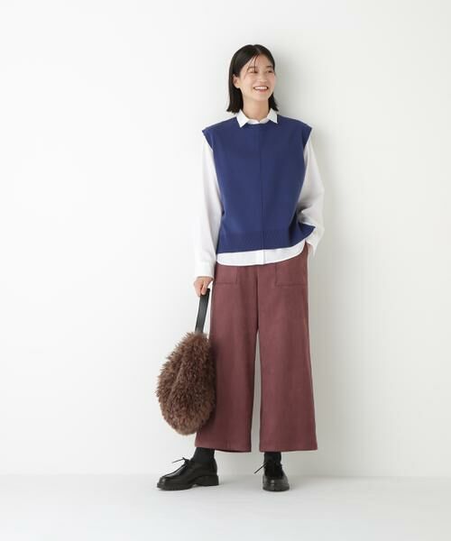 human woman / ヒューマンウーマン パンツ | ◆ストレッチスェードベイカーガウチョパンツ | 詳細4