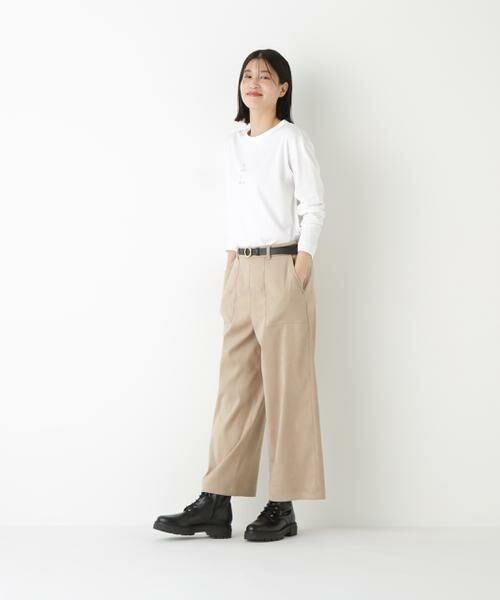 human woman / ヒューマンウーマン パンツ | ◆ストレッチスェードベイカーガウチョパンツ | 詳細10
