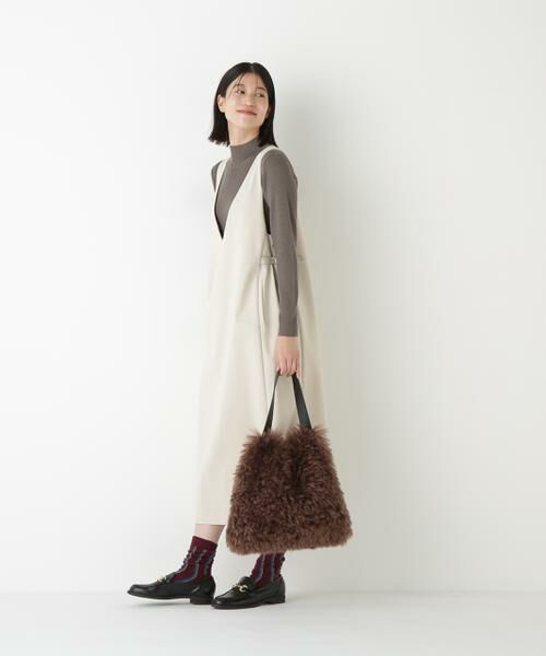 human woman / ヒューマンウーマン ワンピース | ◆ストレッチポンチVネックジャンパースカート | 詳細2