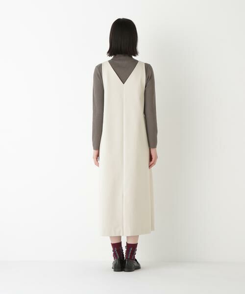 human woman / ヒューマンウーマン ワンピース | ◆ストレッチポンチVネックジャンパースカート | 詳細4