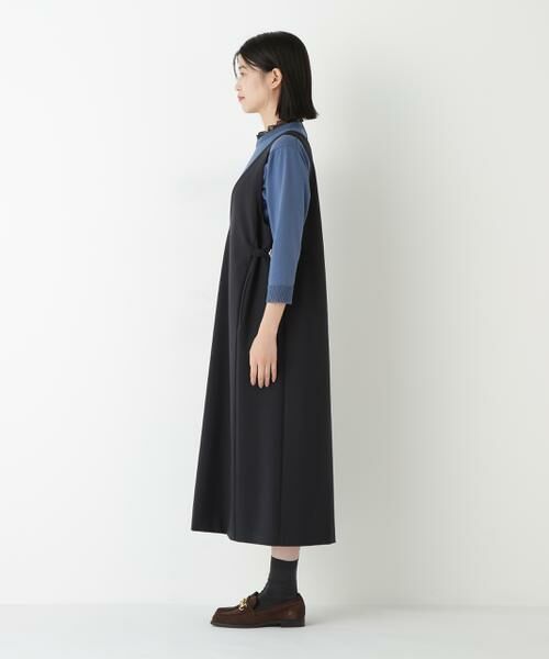 human woman / ヒューマンウーマン ワンピース | ◆ストレッチポンチVネックジャンパースカート | 詳細11