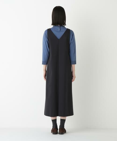 human woman / ヒューマンウーマン ワンピース | ◆ストレッチポンチVネックジャンパースカート | 詳細12