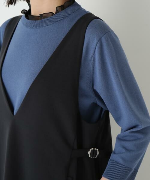 human woman / ヒューマンウーマン ワンピース | ◆ストレッチポンチVネックジャンパースカート | 詳細14