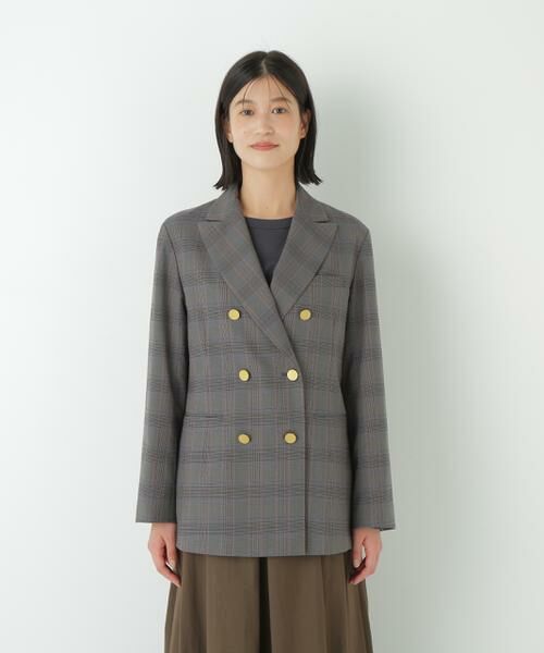 human woman / ヒューマンウーマン テーラードジャケット | ◆強撚シャークスキンピークドラペルジャケット | 詳細3