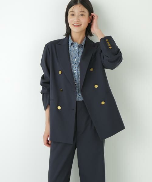human woman / ヒューマンウーマン テーラードジャケット | ◆強撚シャークスキンピークドラペルジャケット | 詳細8
