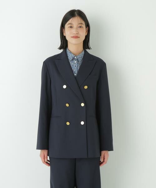 human woman / ヒューマンウーマン テーラードジャケット | ◆強撚シャークスキンピークドラペルジャケット | 詳細10