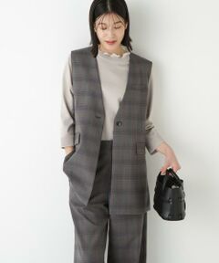 human woman / ヒューマンウーマン テーラードジャケット | ◆強撚シャークスキンノーカラージレ
