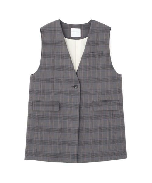 human woman / ヒューマンウーマン テーラードジャケット | ◆強撚シャークスキンノーカラージレ | 詳細1