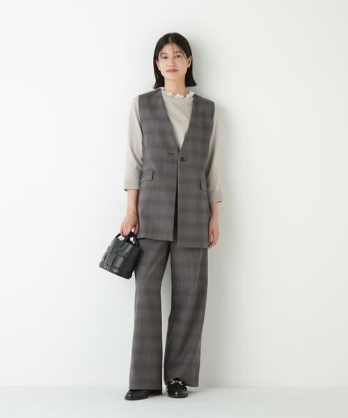 human woman / ヒューマンウーマン テーラードジャケット | ◆強撚シャークスキンノーカラージレ | 詳細2