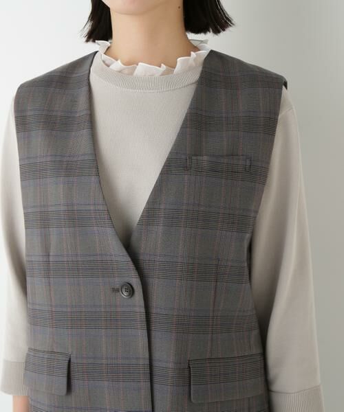 human woman / ヒューマンウーマン テーラードジャケット | ◆強撚シャークスキンノーカラージレ | 詳細6