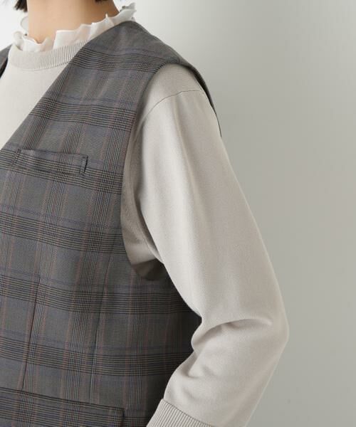 human woman / ヒューマンウーマン テーラードジャケット | ◆強撚シャークスキンノーカラージレ | 詳細7