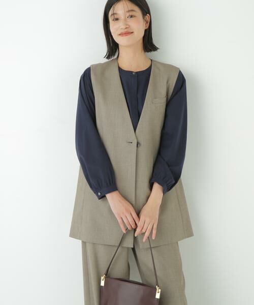 human woman / ヒューマンウーマン テーラードジャケット | ◆強撚シャークスキンノーカラージレ | 詳細12