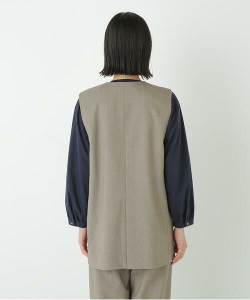 human woman / ヒューマンウーマン テーラードジャケット | ◆強撚シャークスキンノーカラージレ | 詳細15