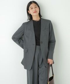human woman / ヒューマンウーマン テーラードジャケット | ◆Ｖネックノーカラージャケット