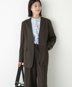 human woman / ヒューマンウーマン テーラードジャケット | ◆Ｖネックノーカラージャケット