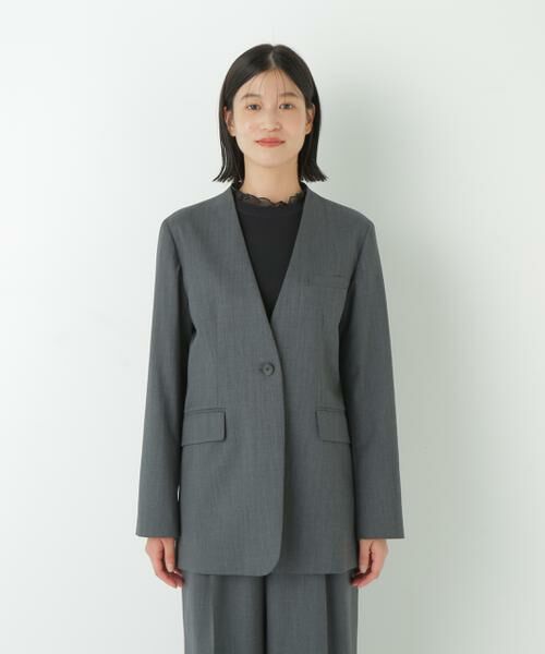 human woman / ヒューマンウーマン テーラードジャケット | ◆Ｖネックノーカラージャケット | 詳細5
