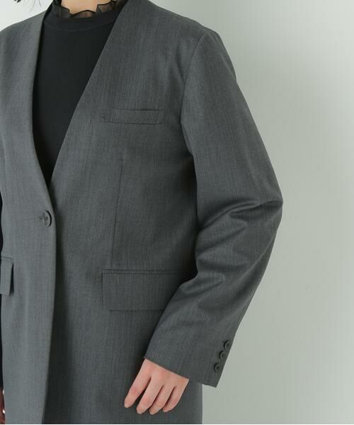 human woman / ヒューマンウーマン テーラードジャケット | ◆Ｖネックノーカラージャケット | 詳細9