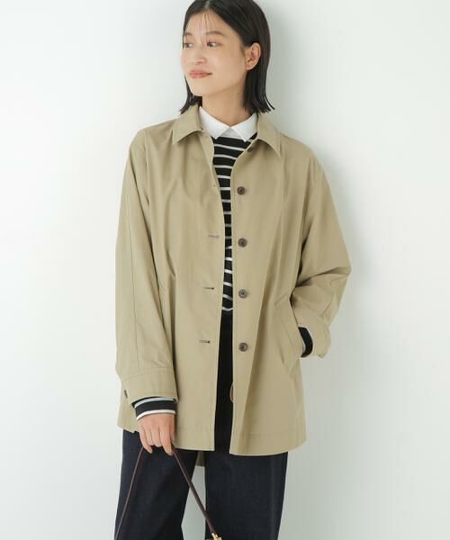 human woman / ヒューマンウーマン アウター | ◆ステンカラーシャツコート(ベージュ)
