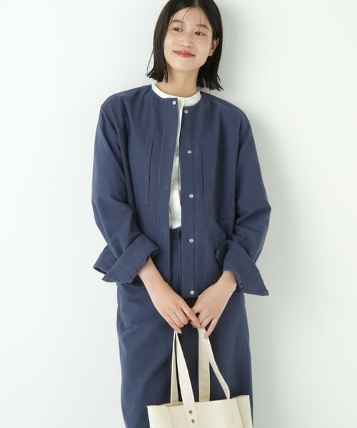 human woman / ヒューマンウーマン ブルゾン | ◆ストレッチエアリードットコードノーカラーブルゾン | 詳細2