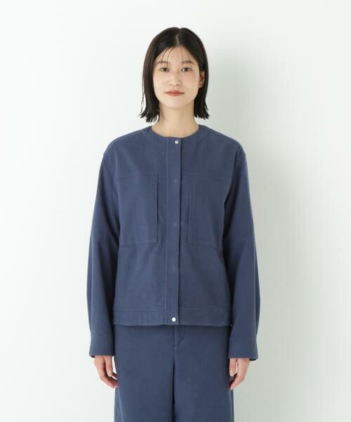 human woman / ヒューマンウーマン ブルゾン | ◆ストレッチエアリードットコードノーカラーブルゾン | 詳細4