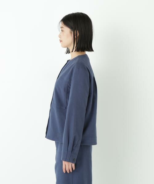 human woman / ヒューマンウーマン ブルゾン | ◆ストレッチエアリードットコードノーカラーブルゾン | 詳細5