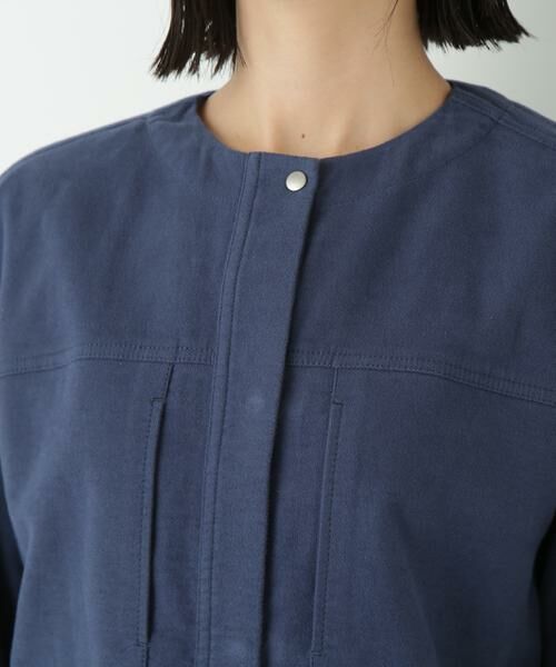 human woman / ヒューマンウーマン ブルゾン | ◆ストレッチエアリードットコードノーカラーブルゾン | 詳細7