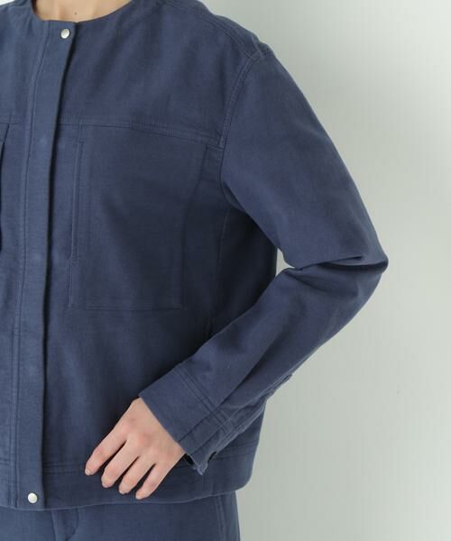 human woman / ヒューマンウーマン ブルゾン | ◆ストレッチエアリードットコードノーカラーブルゾン | 詳細8