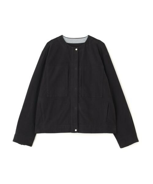 human woman / ヒューマンウーマン ブルゾン | ◆ストレッチエアリードットコードノーカラーブルゾン | 詳細13