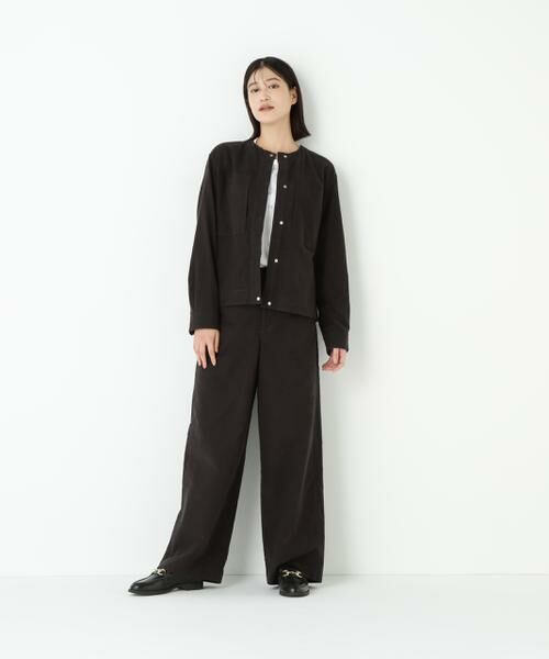 human woman / ヒューマンウーマン ブルゾン | ◆ストレッチエアリードットコードノーカラーブルゾン | 詳細15