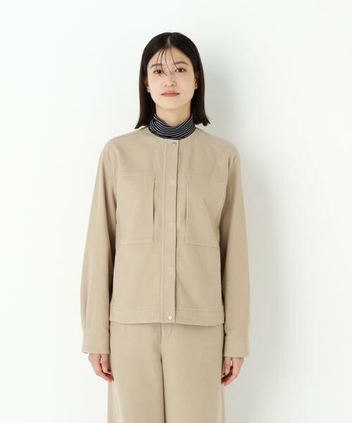 human woman / ヒューマンウーマン ブルゾン | ◆ストレッチエアリードットコードノーカラーブルゾン | 詳細21