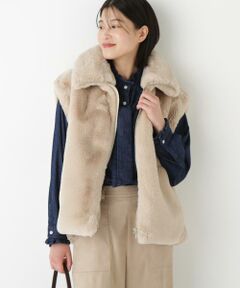 human woman / ヒューマンウーマン ブルゾン | ◆フェイクファーコクーンジレ