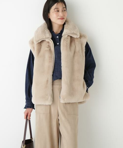 human woman / ヒューマンウーマン ブルゾン | ◆フェイクファーコクーンジレ | 詳細2