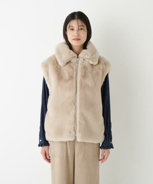 human woman / ヒューマンウーマン ブルゾン | ◆フェイクファーコクーンジレ | 詳細4