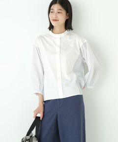 human woman / ヒューマンウーマン カットソー | ◆セルロースレーヨンスムースドッキング７分袖ブラウス