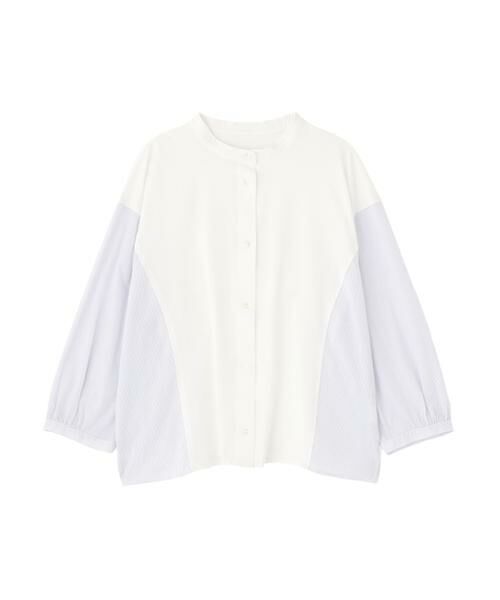 human woman / ヒューマンウーマン カットソー | ◆セルロースレーヨンスムースドッキング７分袖ブラウス | 詳細11