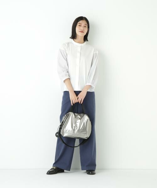 human woman / ヒューマンウーマン カットソー | ◆セルロースレーヨンスムースドッキング７分袖ブラウス | 詳細12