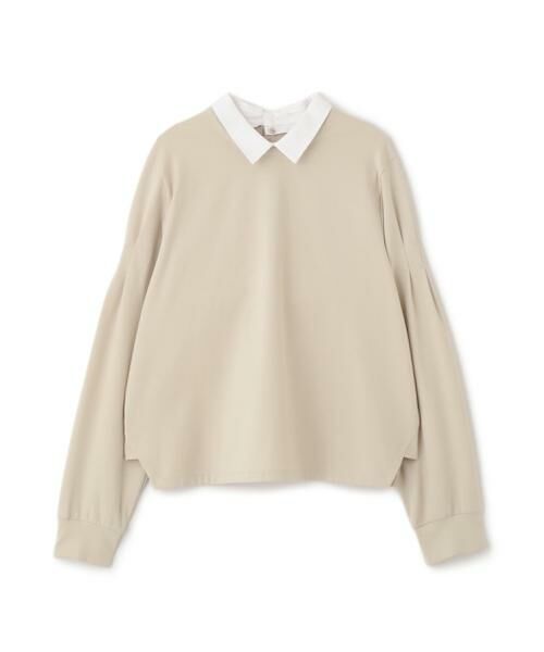 human woman / ヒューマンウーマン カットソー | ◆ストレッチポンチシャツカラードッキングプルオーバー | 詳細1