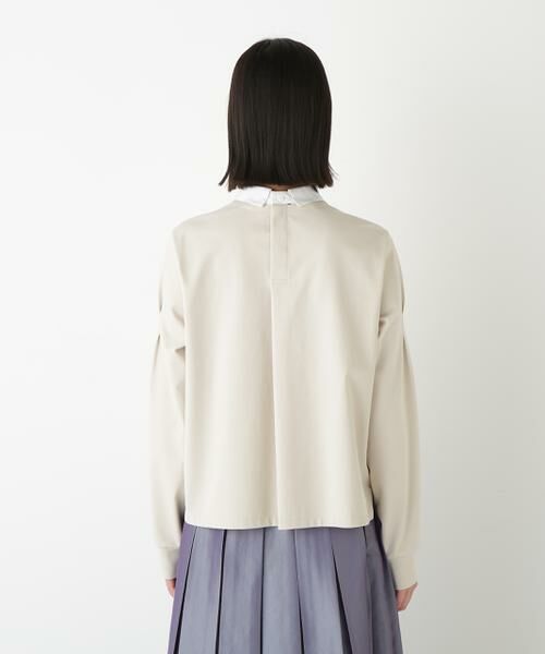 human woman / ヒューマンウーマン カットソー | ◆ストレッチポンチシャツカラードッキングプルオーバー | 詳細4