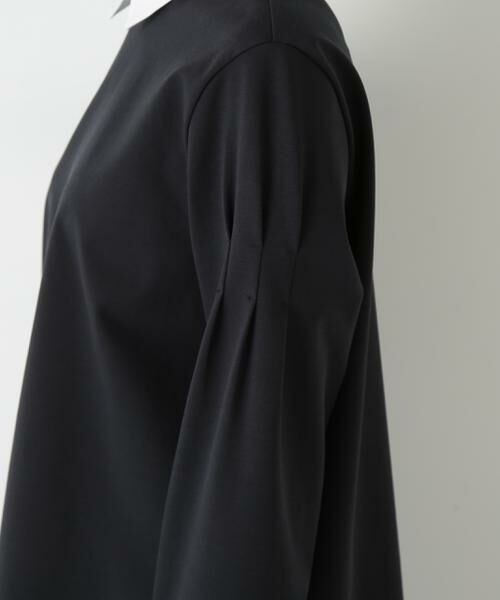 human woman / ヒューマンウーマン カットソー | ◆ストレッチポンチシャツカラードッキングプルオーバー | 詳細21