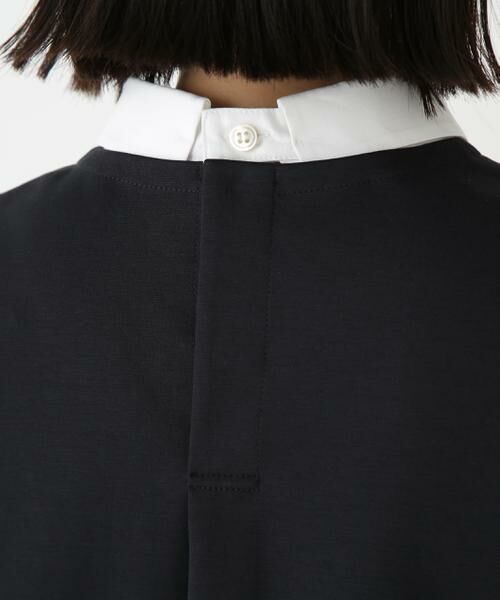 human woman / ヒューマンウーマン カットソー | ◆ストレッチポンチシャツカラードッキングプルオーバー | 詳細23