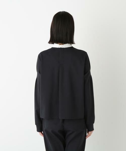 human woman / ヒューマンウーマン カットソー | ◆ストレッチポンチシャツカラードッキングプルオーバー | 詳細17