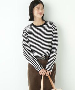 human woman / ヒューマンウーマン カットソー | ◆ゼロロックコットンスムースボーダーカットソー