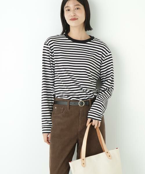 human woman / ヒューマンウーマン カットソー | ◆ゼロロックコットンスムースボーダーカットソー | 詳細2