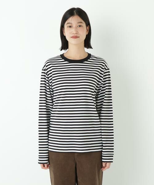 human woman / ヒューマンウーマン カットソー | ◆ゼロロックコットンスムースボーダーカットソー | 詳細4