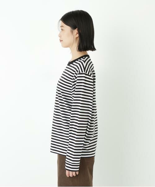 human woman / ヒューマンウーマン カットソー | ◆ゼロロックコットンスムースボーダーカットソー | 詳細5