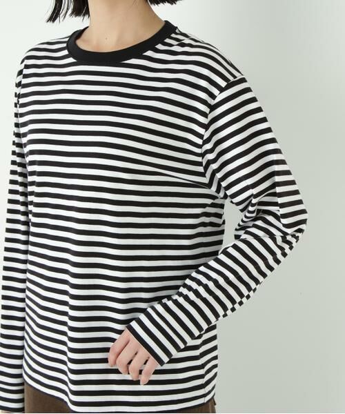 human woman / ヒューマンウーマン カットソー | ◆ゼロロックコットンスムースボーダーカットソー | 詳細8