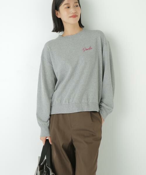 human woman / ヒューマンウーマン カットソー | ◆チェーンステッチロゴトレーナー | 詳細2