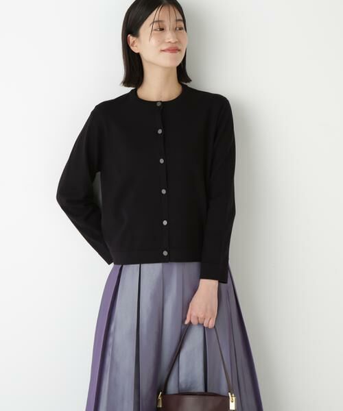 human woman / ヒューマンウーマン ニット・セーター | ◆レーヨン混ハイゲージクルーネックカーディガン | 詳細7