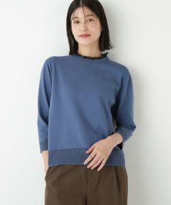 human woman / ヒューマンウーマン ニット・セーター | ◆綿ポリエステル取外し衿付プルオーバー